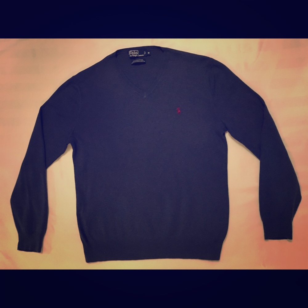 Polo by Ralph Lauren blue V neck men’s sweater